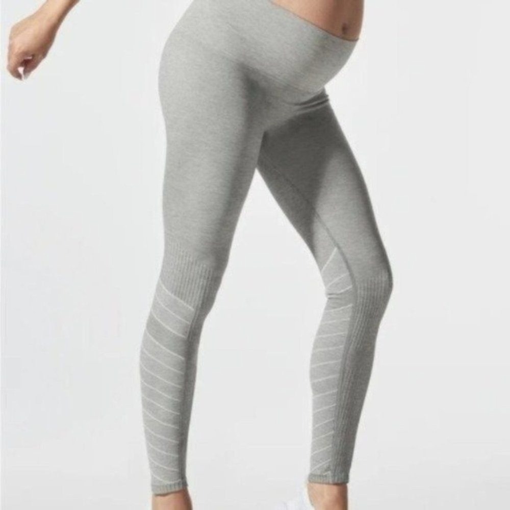 Blanqi Womens Belly Support Leggings Size Small Casual Comfort Maternity Gray